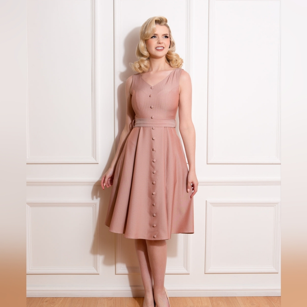 Hearts & Roses Alison swing pink pinstripe dress